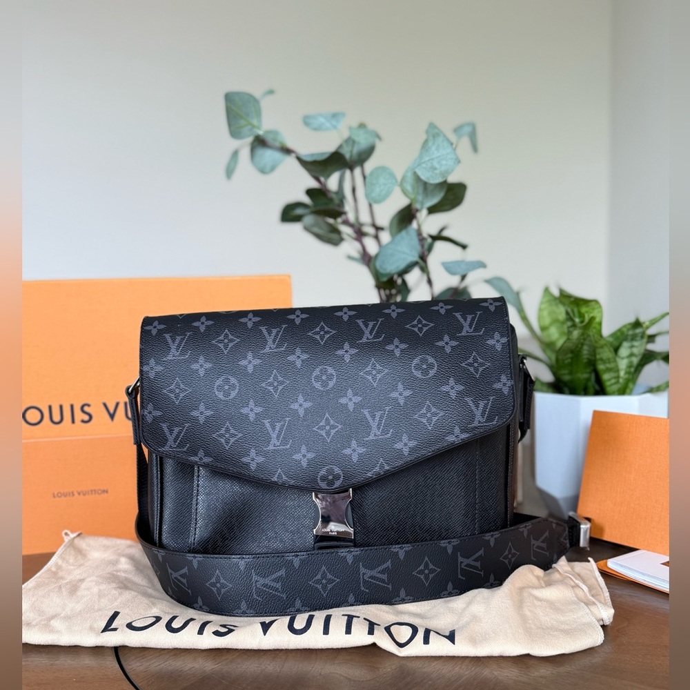 Louis Vuitton Gray and Black Monogram Crossbody